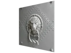 Banjado Herdabdeckplatte Glas 1 Teilig 60x52CM Schneidebrett Herdabdeckung Mit Motiv Eisentor