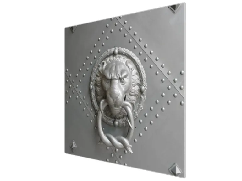 Banjado Herdabdeckplatte Glas 1 Teilig 60x52CM Schneidebrett Herdabdeckung Mit Motiv Eisentor