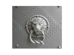 Banjado Herdabdeckplatte Glas 1 Teilig 60x52CM Schneidebrett Herdabdeckung Mit Motiv Eisentor