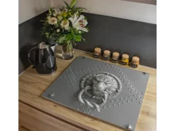 Banjado Herdabdeckplatte Glas 1 Teilig 60x52CM Schneidebrett Herdabdeckung Mit Motiv Eisentor