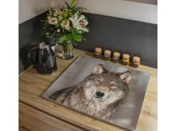 Banjado Herdabdeckplatte Glas 2 Teilig Je 30x52CM Schneidebrett Herdabdeckung Mit Motiv Soraya