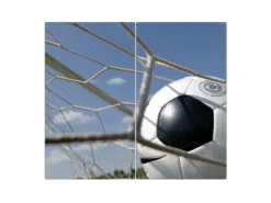 Banjado Herdabdeckplatte Glas 2 Teilig Je 30x52CM Schneidebrett Herdabdeckung Mit Motiv Fußball