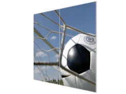 Banjado Herdabdeckplatte Glas 2 Teilig Je 30x52CM Schneidebrett Herdabdeckung Mit Motiv Fußball