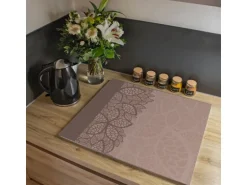 Banjado Herdabdeckplatte Glas 1 Teilig 60x52CM Schneidebrett Herdabdeckung Mit Motiv Muster Blätter