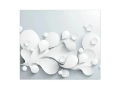 Banjado Herdabdeckplatte Glas 1 Teilig 60x52CM Schneidebrett Herdabdeckung Mit Motiv Papiertropfen