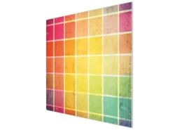 Banjado Herdabdeckplatte Glas 1 Teilig 60x52CM Schneidebrett Herdabdeckung Mit Motiv Bunte Glasbausteine