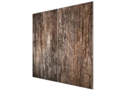 Banjado Herdabdeckplatte Glas 2 Teilig Je 30x52CM Schneidebrett Herdabdeckung Mit Motiv Altes Holz