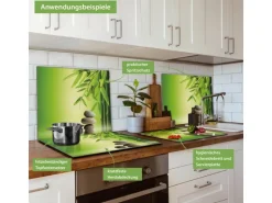 Banjado Herdabdeckplatte Glas 1 Teilig 60x52CM Schneidebrett Herdabdeckung Mit Motiv Innere Ruhe