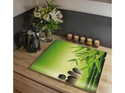 Banjado Herdabdeckplatte Glas 1 Teilig 60x52CM Schneidebrett Herdabdeckung Mit Motiv Innere Ruhe