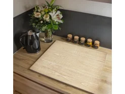 Banjado Herdabdeckplatte Glas 1 Teilig 60x52CM Schneidebrett Herdabdeckung Mit Motiv Bretter