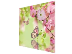 Banjado Herdabdeckplatte Glas 1 Teilig 60x52CM Schneidebrett Herdabdeckung Mit Motiv Japanische Kirschblüte