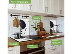 Banjado Herdabdeckplatte Glas 2 Teilig Je 30x52CM Schneidebrett Herdabdeckung Mit Motiv Friseur Jack Russel