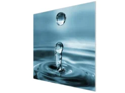 Banjado Herdabdeckplatte Glas 1 Teilig 60x52CM Schneidebrett Herdabdeckung Mit Motiv Wassertropfen