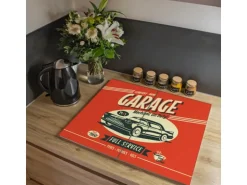 Banjado Herdabdeckplatte Glas 2 Teilig Je 30x52CM Schneidebrett Herdabdeckung Mit Motiv Full Service