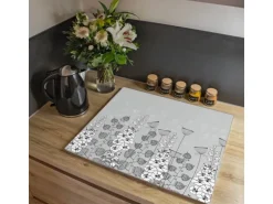 Banjado Herdabdeckplatte Glas 1 Teilig 60x52CM Schneidebrett Herdabdeckung Mit Motiv Wegesrand