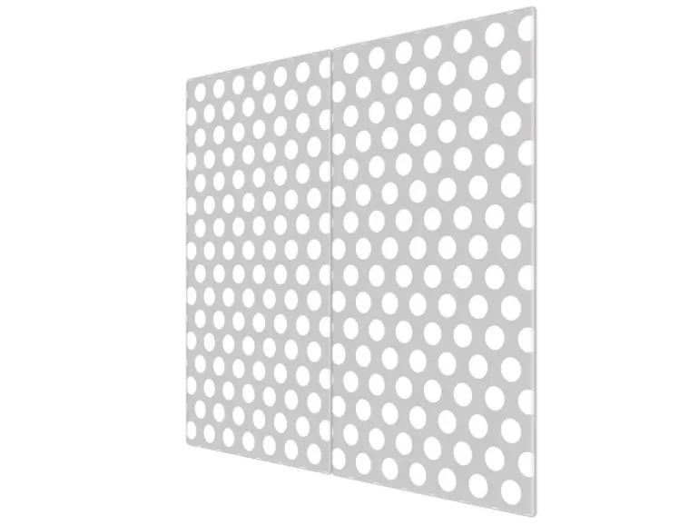 Banjado Herdabdeckplatte Glas 2 Teilig Je 30x52CM Schneidebrett Herdabdeckung Mit Motiv Punkte Grau