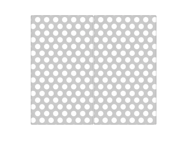Banjado Herdabdeckplatte Glas 2 Teilig Je 30x52CM Schneidebrett Herdabdeckung Mit Motiv Punkte Grau