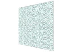 Banjado Herdabdeckplatte Glas 2 Teilig Je 30x52CM Schneidebrett Herdabdeckung Mit Motiv Muster Getupft Blau