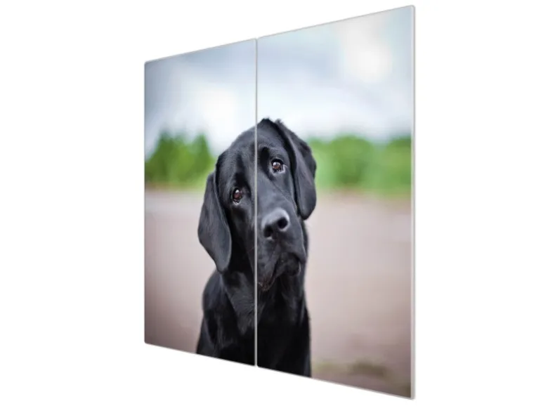 Banjado Herdabdeckplatte Glas 2 Teilig Je 30x52CM Schneidebrett Herdabdeckung Mit Motiv Paolo