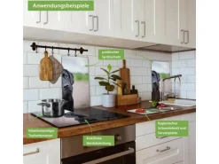 Banjado Herdabdeckplatte Glas 2 Teilig Je 30x52CM Schneidebrett Herdabdeckung Mit Motiv Paolo