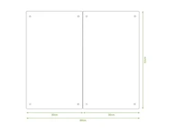 Banjado Herdabdeckplatte Glas 2 Teilig Je 30x52CM Schneidebrett Herdabdeckung Mit Motiv Reh