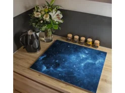 Banjado Herdabdeckplatte Glas 1 Teilig 60x52CM Schneidebrett Herdabdeckung Mit Motiv Universum
