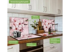 Banjado Herdabdeckplatte Glas 1 Teilig 60x52CM Schneidebrett Herdabdeckung Mit Motiv Japanische Kirsche