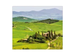 Banjado Herdabdeckplatte Glas 1 Teilig 60x52CM Schneidebrett Herdabdeckung Mit Motiv Toskana