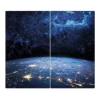 Banjado Herdabdeckplatte Glas 2 Teilig Je 30x52CM Schneidebrett Herdabdeckung Mit Motiv Galaxie