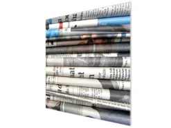 Banjado Herdabdeckplatte Glas 1 Teilig 60x52CM Schneidebrett Herdabdeckung Mit Motiv Zeitungen