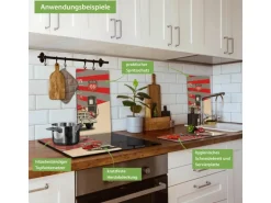 Banjado Herdabdeckplatte Glas 2 Teilig Je 30x52CM Schneidebrett Herdabdeckung Mit Motiv Filling Station