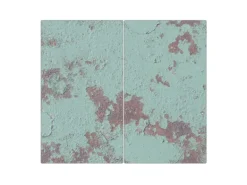 Banjado Herdabdeckplatte Glas 2 Teilig Je 30x52CM Schneidebrett Herdabdeckung Mit Motiv Blaue Struktur