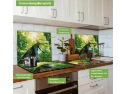 Banjado Herdabdeckplatte Glas 1 Teilig 60x52CM Schneidebrett Herdabdeckung Mit Motiv Baumkrone