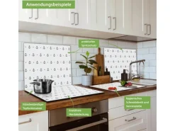 Banjado Herdabdeckplatte Glas 1 Teilig 60x52CM Schneidebrett Herdabdeckung Mit Motiv Kleine Anker