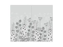 Banjado Herdabdeckplatte Glas 2 Teilig Je 30x52CM Schneidebrett Herdabdeckung Mit Motiv Wegesrand