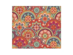 Banjado Herdabdeckplatte Glas 1 Teilig 60x52CM Schneidebrett Herdabdeckung Mit Motiv Rosetten