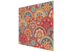 Banjado Herdabdeckplatte Glas 1 Teilig 60x52CM Schneidebrett Herdabdeckung Mit Motiv Rosetten