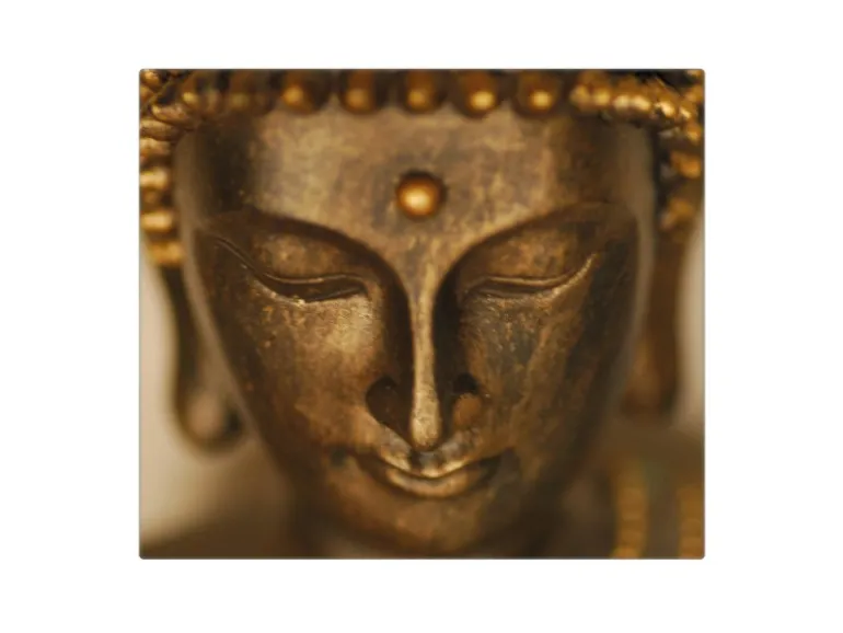 Banjado Herdabdeckplatte Glas 1 Teilig 60x52CM Schneidebrett Herdabdeckung Mit Motiv Buddha Gold