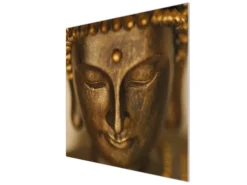 Banjado Herdabdeckplatte Glas 1 Teilig 60x52CM Schneidebrett Herdabdeckung Mit Motiv Buddha Gold