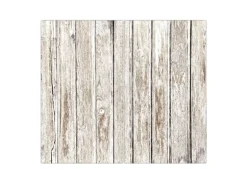 Banjado Herdabdeckplatte Glas 2 Teilig Je 30x52CM Schneidebrett Herdabdeckung Mit Motiv Weißes Holz