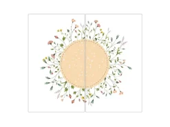 Banjado Herdabdeckplatte Glas 2 Teilig Je 30x52CM Schneidebrett Herdabdeckung Mit Motiv Hibiskus Kreis