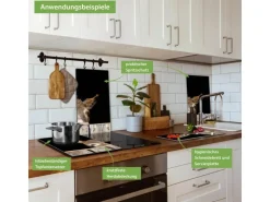 Banjado Herdabdeckplatte Glas 2 Teilig Je 30x52CM Schneidebrett Herdabdeckung Mit Motiv Esel