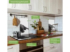 Banjado Herdabdeckplatte Glas 2 Teilig Je 30x52CM Schneidebrett Herdabdeckung Mit Motiv Bulldogge