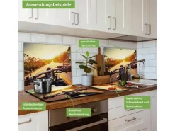 Banjado Herdabdeckplatte Glas 1 Teilig 60x52CM Schneidebrett Herdabdeckung Mit Motiv Easy Rider