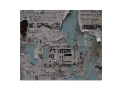 Banjado Herdabdeckplatte Glas 1 Teilig 60x52CM Schneidebrett Herdabdeckung Mit Motiv Wand Mit Zeitungen