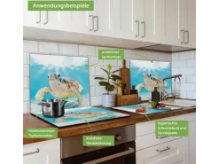 Banjado Herdabdeckplatte Glas 1 Teilig 60x52CM Schneidebrett Herdabdeckung Mit Motiv Elvis