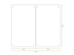 Banjado Herdabdeckplatte Glas 2 Teilig Je 30x52CM Schneidebrett Herdabdeckung Mit Motiv Roter Vorhang