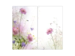 Banjado Herdabdeckplatte Glas 2 Teilig Je 30x52CM Schneidebrett Herdabdeckung Mit Motiv Glitzernde Wiese