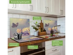Banjado Herdabdeckplatte Glas 1 Teilig 60x52CM Schneidebrett Herdabdeckung Mit Motiv Tag Im Mai