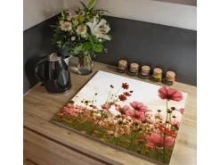 Banjado Herdabdeckplatte Glas 1 Teilig 60x52CM Schneidebrett Herdabdeckung Mit Motiv Schmuckkörbchen